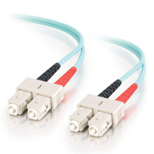 Discontinued - 9.8ft (3m) SC-SC 10Gb 50/125 OM3 Duplex Multimode Fiber Optic Cable (TAA Compliant) - Aqua