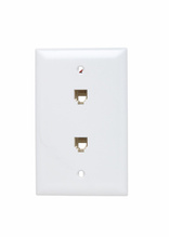 1-Gang Pre-configured Wall Plate with Two RJ11 Telephone Jacks, White 1-Gang Pre-configured Wall Plate with Two RJ11 Telephone Jacks, White