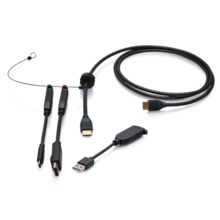 6ft (1.8m) 4K HDMI® Premium Cable and Universal Dongle Adapter Ring with Color Coded HDMI to DisplayPort™, HDMI to USB-C®, and USB-C® to USB-A (without Pull Tab) 6ft (1.8m) 4K HDMI® Premium Cable and Universal Dongle Adapter Ring with Color Coded HDMI to DisplayPort™, HDMI to USB-C®, and USB-C® to USB-A (without Pull Tab)