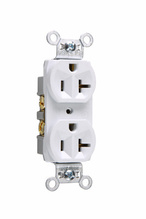 20A 125V Commercial Spec-Grade Duplex Receptacle, Side Wire, White 20A 125V Commercial Spec-Grade Duplex Receptacle, Side Wire, White