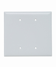 Jumbo 2-Gang Thermoset Wall Plate, Blank, Box Mounted, White Jumbo 2-Gang Thermoset Wall Plate, Blank, Box Mounted, White