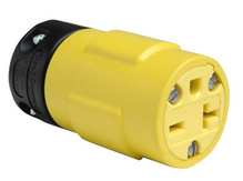 20A, 250V Rubber Dust-Tight Connector, Yellow 20A, 250V Rubber Dust-Tight Connector, Yellow