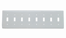 8-Gang 302/304 Stainless Steel Wall Plate, Toggle Switch Openings, Painted White