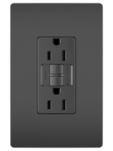 radiant® Tamper-Resistant 15A Duplex Self-Test GFCI Receptacles with SafeLock® Protection, Black
