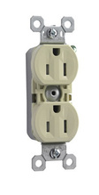 Trademaster® 15A 125V Tamper-Resistant 8-Hole/Push Wire Duplex Receptacle, Ivory