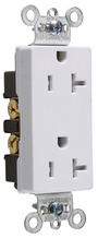 20A 125V Spec-Grade Tamper-Resistant Decorator Duplex Receptacle, Side Wire, White 20A 125V Spec-Grade Tamper-Resistant Decorator Duplex Receptacle, Side Wire, White