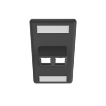 SINGLE GANG HDJ ANGLED FACEPLATE, 2 PORT, BLACK