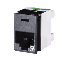 Clarity 5E panel jack, rear load, T568A/B, 180 deg, black Clarity 5E panel jack, rear load, T568A/B, 180 deg, black