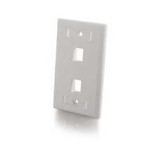 Two Port Keystone Single Gang Wall Plate - White Two Port Keystone Single Gang Wall Plate - White