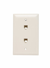1-Gang Pre-configured Wall Plate with Two RJ11 Telephone Jacks, Light Almond 1-Gang Pre-configured Wall Plate with Two RJ11 Telephone Jacks, Light Almond