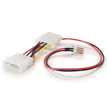 6in 3-pin Fan to 4-pin Pass-Through Power Adapter Cable 6in 3-pin Fan to 4-pin Pass-Through Power Adapter Cable
