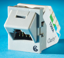 Clarity 6 Angled TracJack, T568A/B, 45 degree, Wiremold Dk Gray