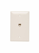 1-Gang Pre-configured Wall Plate with One RJ11 Telephone Jack, Light Almond