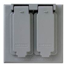 2-Gang Cast Weatherproof Cover, 2 Duplex Receptacles, Gray 2-Gang Cast Weatherproof Cover, 2 Duplex Receptacles, Gray