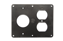 2-Gang 1.56-in Opening and 1 Duplex Cover Plate, Black 2-Gang 1.56-in Opening and 1 Duplex Cover Plate, Black