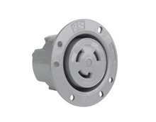 30A NEMA L1030 Flanged Outlet, Gray 30A NEMA L1030 Flanged Outlet, Gray