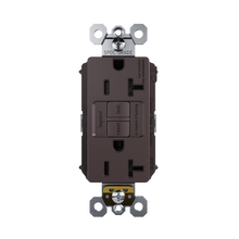 PlugTail® Specification Grade Tamper-Resistant 20A Duplex Self- Test Feed-Through GFCI Receptacles with SafeLock® Protection, Brown