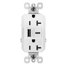 15W Spec Grade Weather-Resistant USB Outlet, Type A/C, 20A, Tamper-Resistant, White 15W Spec Grade Weather-Resistant USB Outlet, Type A/C, 20A, Tamper-Resistant, White