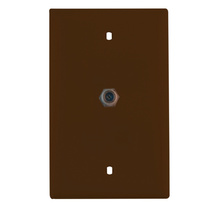 1-Gang Pre-configured Wall Plate with One F-Type Coupler, Brown 1-Gang Pre-configured Wall Plate with One F-Type Coupler, Brown