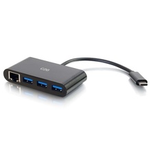 USB-C® to Ethernet Adapter with 3-Port USB Hub - Black USB-C® to Ethernet Adapter with 3-Port USB Hub - Black