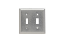 2-Gang 430 Stainless Steel Wall Plate, 2 Toggle Openings