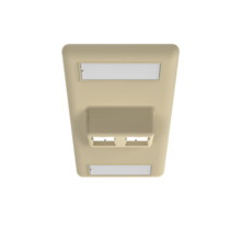 SINGLE GANG HDJ ANGLED FACEPLATE, 2 PORT, IVORY