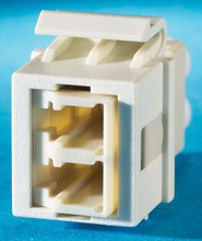 1-LC (2 fibers) fiber Keystone module, Beige adapter, Fog White Housing 1-LC (2 fibers) fiber Keystone module, Beige adapter, Fog White Housing
