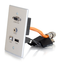 RapidRun VGA + 3.5mm + HDMI and USB Pass Through Single Gang Wall Plate RapidRun VGA + 3.5mm + HDMI and USB Pass Through Single Gang Wall Plate