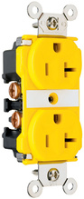 Industrial Extra Heavy Duty Spec Grade Receptacles, Corrosion-Resistant, Back and Side Wire, 20A, 125V, Yellow Industrial Extra Heavy Duty Spec Grade Receptacles, Corrosion-Resistant, Back and Side Wire, 20A, 125V, Yellow