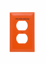 TradeMaster® 1-Gang Nylon Wall Plate, Duplex Receptacle Openings, Pad Printed "Isolated Ground", Orange TradeMaster® 1-Gang Nylon Wall Plate, Duplex Receptacle Openings, Pad Printed "Isolated Ground", Orange