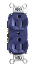 15A 125V Hard Use Spec-Grade Duplex Receptacle, Back and Side Wire, Blue