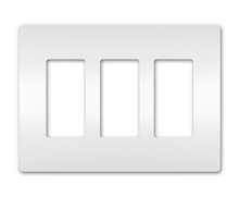 radiant® 3-Gang Screwless Wall Plate, White radiant® 3-Gang Screwless Wall Plate, White