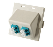 Series II Module, 2-LC Duplex (4 Fibers) Multimode, Aqua adapters, 45 degree exit Series II Module, 2-LC Duplex (4 Fibers) Multimode, Aqua adapters, 45 degree exit