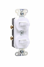 Discontinued - Two Non-Grounding Single-Pole Combination Switches, Ivory - Sub 670IG
