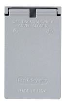Cast Weatherproof Cover Single Receptacle, Vertical, Gray Cast Weatherproof Cover Single Receptacle, Vertical, Gray