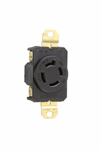20A 250V NEMA L1520 Single Receptacle, 4-Wire 3-Phase, Black 20A 250V NEMA L1520 Single Receptacle, 4-Wire 3-Phase, Black