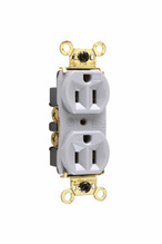 Discontinued - Weather-Resistant Heavy Duty Spec Grade Receptacles, Back and Side Wire, 15A, 125V, Gray
