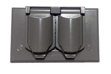 Cast Weatherproof Cover Duplex Receptacle Horizontal, Gray Cast Weatherproof Cover Duplex Receptacle Horizontal, Gray