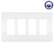 radiant® 4-Gang Screwless Wall Plate with Microban® radiant® 4-Gang Screwless Wall Plate with Microban®