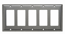 5-Gang 302/304 Stainless Steel Wall Plate, 5 Decorator Openings 5-Gang 302/304 Stainless Steel Wall Plate, 5 Decorator Openings