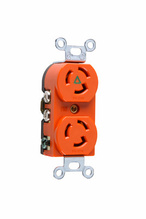 Turnlok® Duplex Receptacle 3-Wire 15A 125V Isolated Ground, Orange Turnlok® Duplex Receptacle 3-Wire 15A 125V Isolated Ground, Orange