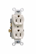 15A 125V Commercial Spec-Grade Duplex Receptacle, Side Wire, Light Almond