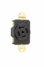 20A 120/208V NEMA L2120 Single Receptacle, 5-Wire 3-Phase, Black 20A 120/208V NEMA L2120 Single Receptacle, 5-Wire 3-Phase, Black