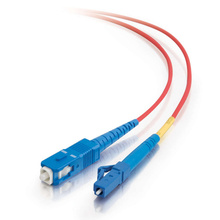 Discontinued - 9.8ft (3m) LC-SC 9/125 OS2 Simplex Single-Mode Fiber Optic Cable - Plenum CMP-Rated - Red