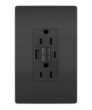 radiant® GFCI USB Outlet with SafeLock® Protection, Type A/C, 15A, Tamper-Resistant, Black