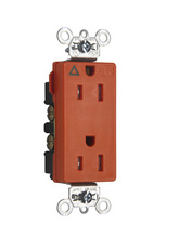 Tamper-Resistant Isolated Ground Decorator Spec Grade Receptacle, Back and Side Wire, 15A, 125V, Orange Tamper-Resistant Isolated Ground Decorator Spec Grade Receptacle, Back and Side Wire, 15A, 125V, Orange