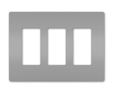 radiant® 3-Gang Screwless Wall Plate, Gray