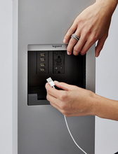 Charging Station with Area Light, 3-Gang, Unwired - Silver Charging Station with Area Light, 3-Gang, Unwired - Silver