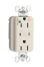 Discontinued - Discontinued - PlugTail® Hospital Grade Isolated Ground Surge Protective Duplex Receptacle, Light Almond