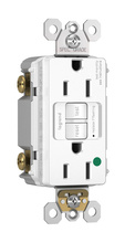 Hospital Grade 15A Duplex Self-Test GFCI Receptacles with SafeLock® Protection, White Hospital Grade 15A Duplex Self-Test GFCI Receptacles with SafeLock® Protection, White
